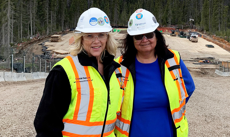 Bonnie George with CGL Indigenous Relations Engagement lead Denine on site