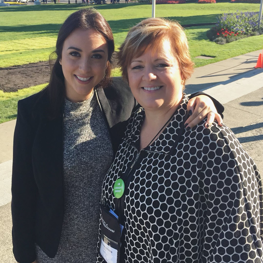 Natasha pictured with former Fort St. John Mayor, Lori Ackerman.